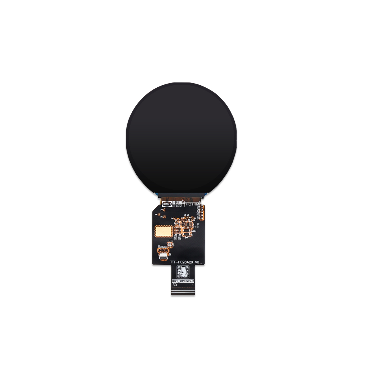 2.8-inch MIPI DSI Round TFT LCD Display AXS15260D Controller